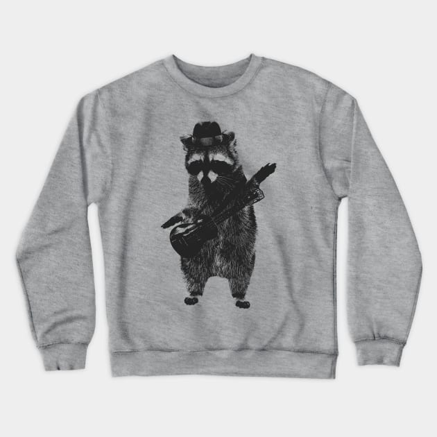 Raccoon wielding ukulele Crewneck Sweatshirt by dankdesigns